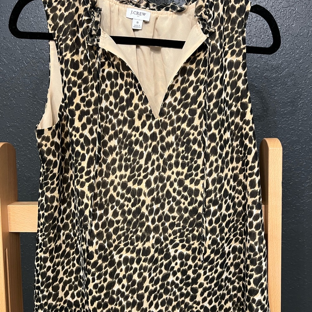 J. Crew Animal Print Sleeveless Blouse